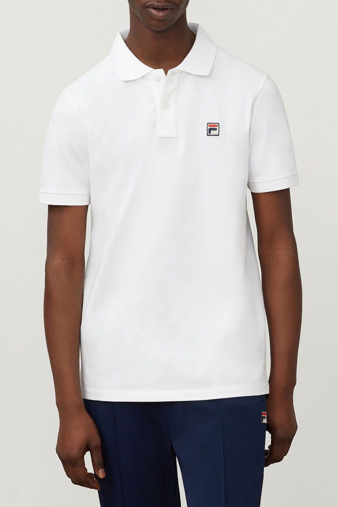 Fila Polo Mens White Dante - Ireland 93721-FBAI